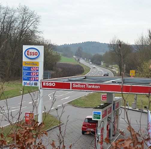Ansicht der Tankstelle